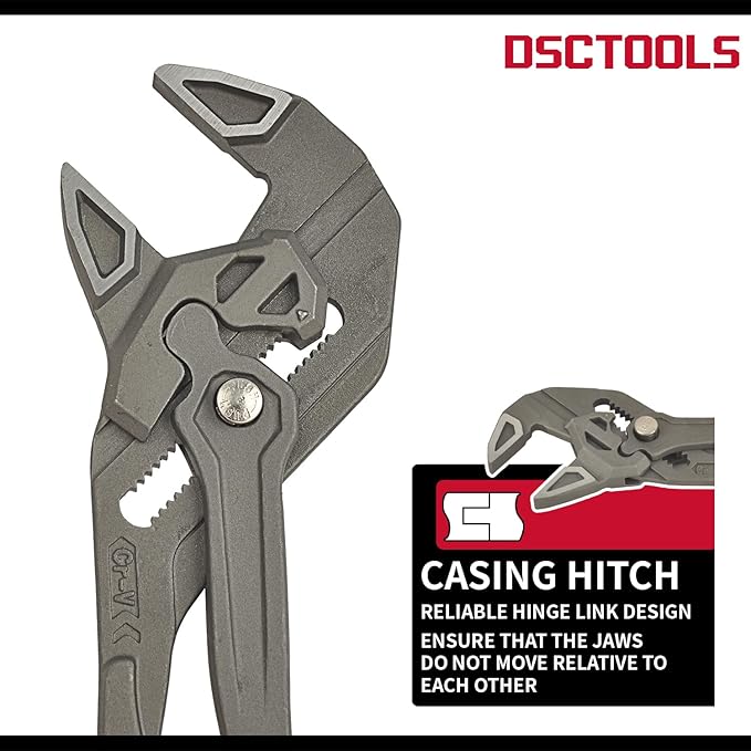 DSCTOOLS Multi-Use Adjustable Plier Wrench, Push Button Quick Adjust Tongue-and-Groove Pliers,Slip Joint Pliers, Plumbing Pliers (7/10/12Inch) (12"/300MM)