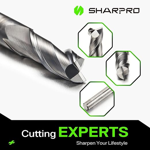 6MM End Mills 6MM Shank, 2 Flute Carbide Square Endmill with AlCrN Coated, Upcut Spiral CNC Router Bits for Alloy Steel, Metal and Stainless Steel（5PCS）