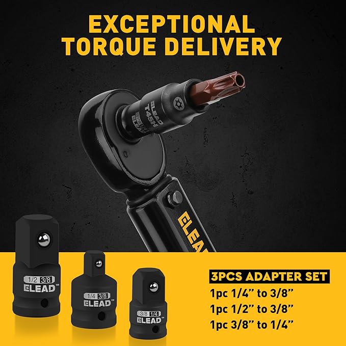 16-Piece Torx Bit Socket Set - Premium S2 Steel European Style T8-T60 with Socket Adapters, Star Bit Socket Set 1/4?? 3/8??and 1/2??Drive | Professional Mechanic Garage Tools