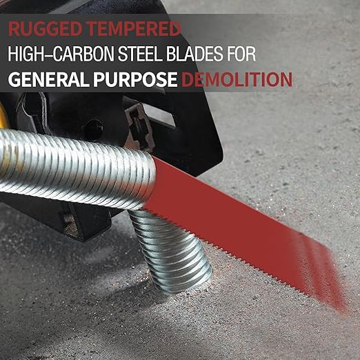 GoYonder Reciprocating Saw Blades 9 Inch 14TPI Saw Blades for Metal Pipe, Sheet Metal, Rebar, Bi-Metal Saw Blades Wear Resistance Sharp for Metal Cutting with Organizer Case (5-Pack)