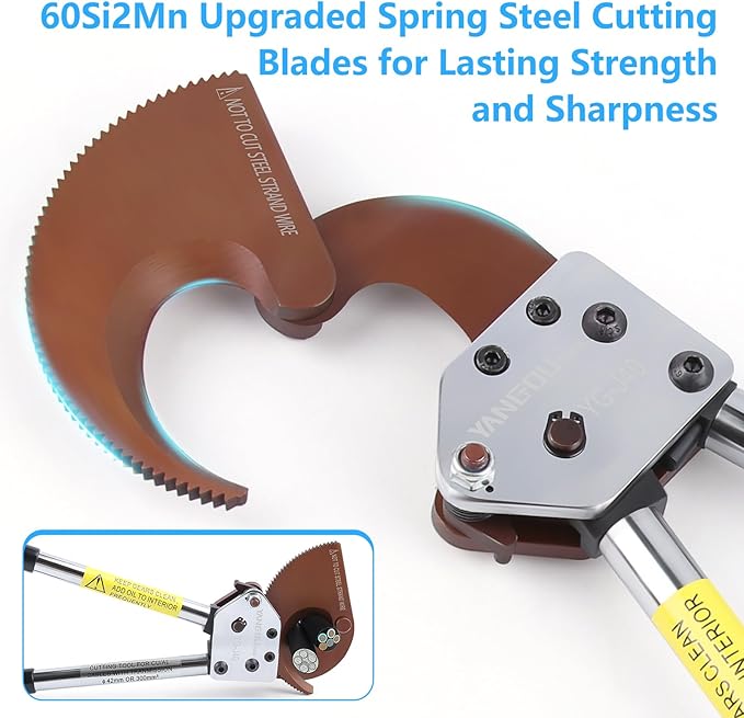 Yangoutool Heavy-Duty Ratcheting Cable Cutters for Large Copper, Aluminum, and Armored Cables - J40 Wire Cutter up to 300 mm짼, Electrical Wire Cutting Tool