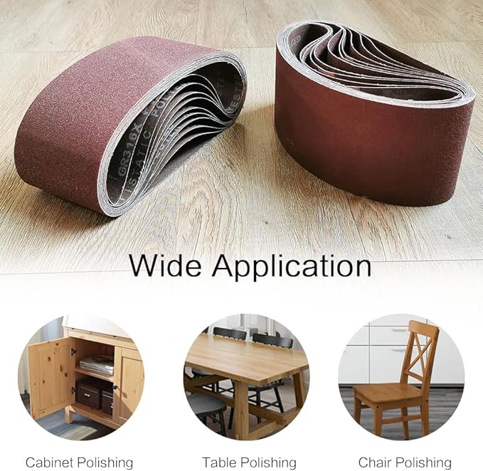 3x18 3 x 18 Inch Sanding Belt Pack 3-Inch x 18-Inch,12 Pcs(4 Each of 80 120 150 Grits) Aluminum Oxide for Sander
