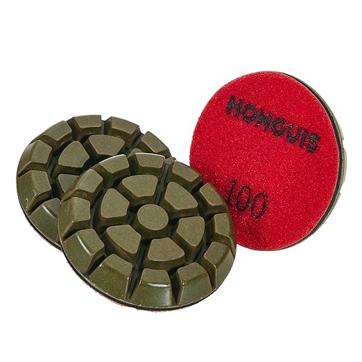 3 inch *10mm Concrete Polishing Pads,Grit 100 Set of 3, Diamond Polishing Puck,for Concrete Cement Rerrazzo Marble Granite Floor,Grit 100