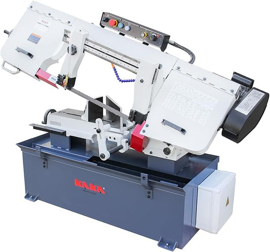 KAKA INDUSTRIAL Horizontal Metal Cutting Bandsaw,10 Inch (254mm) 2HP 220V Single Phase, 4-Speed, Hydraulic Feed, Coolant System, Steel Aluminum Pipe Structural Fabrication BS-1018B