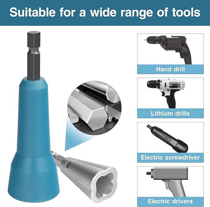 Wire Nut Twister,Wire Twisting Tool,Wire Nut Twiter for Drill,Spin Twist Wire Connector Socket,Wire Connector Driver with 1/4" Chuck,Wire Stripping and Twisting Tool for Cable Quick Stripping(2pcs)