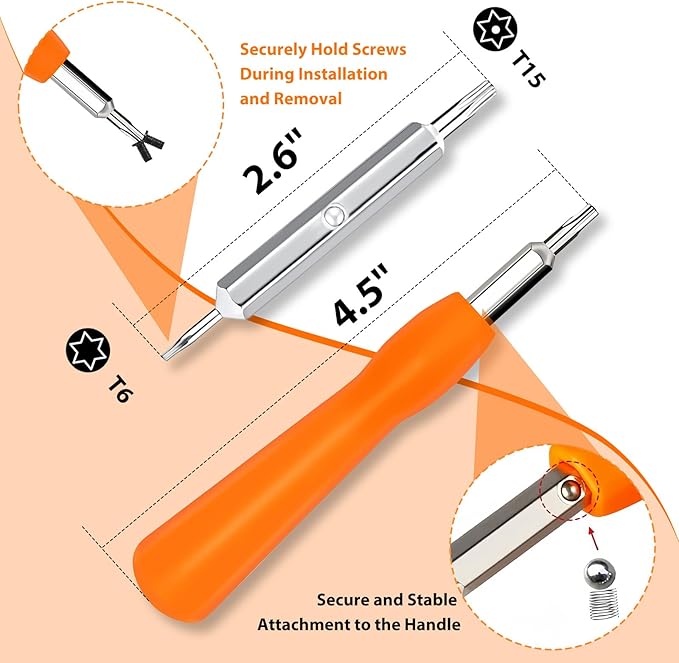 Ring Doorbell Screwdriver for ALL Models Ring Video Doorbell 4-in-1 Doorbell Maintenance Kit-Orange