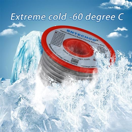 BNTECHGO 14 Gauge Silicone Wire Spool 40 ft Gray Flexible 14 AWG Stranded Tinned Copper Wire