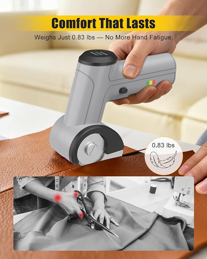 2026 New Cordless Electric Scissors, 4V Rechargeable Cardboard Cutter with Dual Blades for Thin Cardboard Boxes, Carpets, and Leather - Easy Blade Replacement, Grey