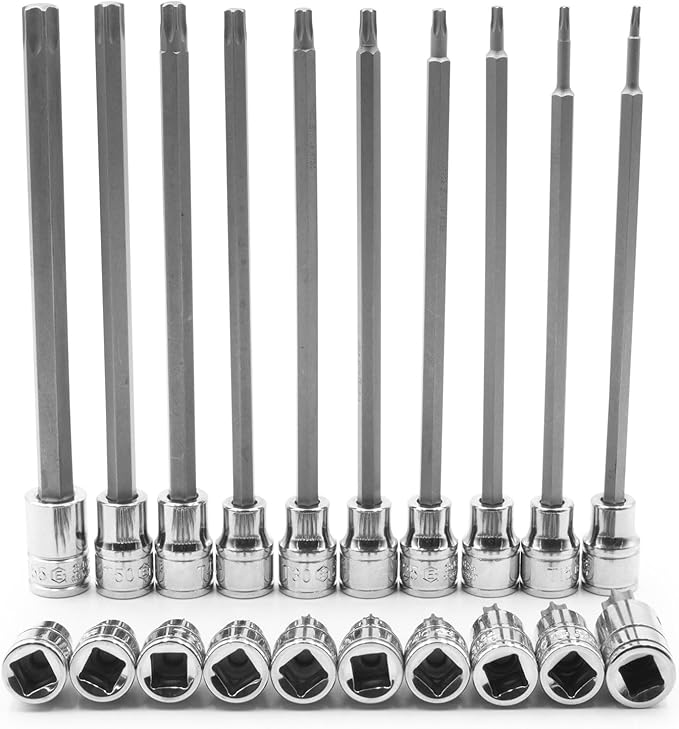 Genius Tools 20 Piece 3/8" Dr. Star Bit Socket Set BS-320TX