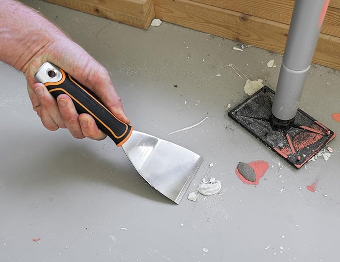 ROLLINGDOG 3 Inch Paint Scraper - Offset Scraper Stainless Steel Bent Blade Stiff Putty Knife,Chisel Scraper,Wallpaper Stripping Tool