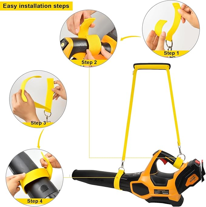 Universal Shoulder Strap for Leaf Blower & String Trimmer, Compatible with WOLFMEN for EGO Power+ for WORX for LAZYBOI for LEAPUL for DEWALT for MZK for Greenworks for BLACK+DECKER (1, Yellow)