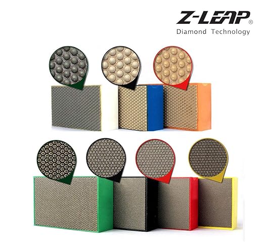 Diamond Hand Polishing Pads 7-Pcs Set for Granite Marble Concrete Glass Stone Sanding Polishing