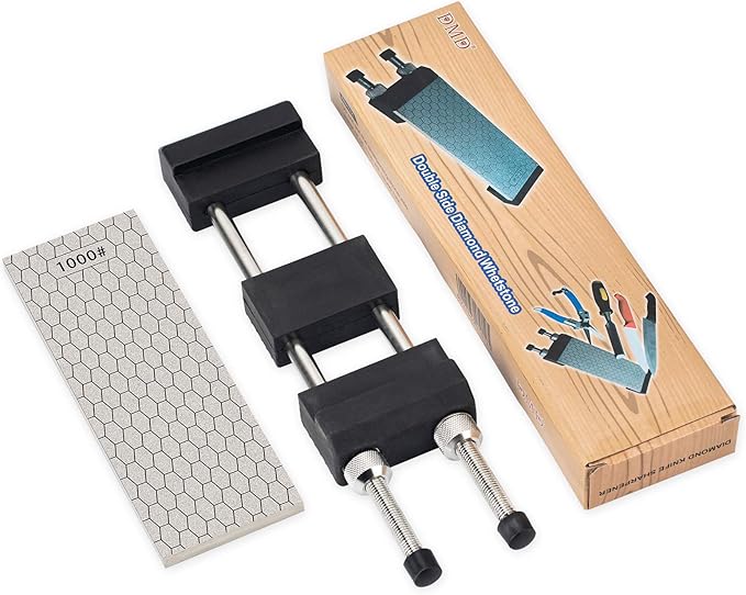 DMD Diamond Sharpening Stone Holder Set with Simple Adjustment Screws Holds the Stone Securely with Diomand Knife Sharpener Stones 訝?Durable Quality and Exquisite Design Blue