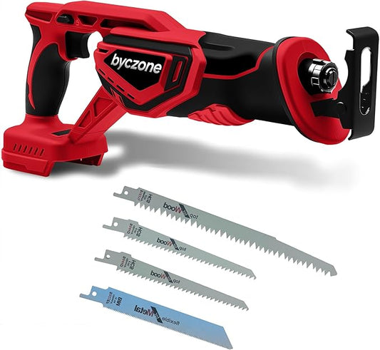 Cordless Reciprocating Saw for Milwaukee 18V Battery (without battery), 3000RPM Variable Speed Sawzall with 4pcs Zallsaw Blade, Pivoting Shoe, Keyless Blade Clamp Recipro Saw for Wood, Metal, PVC Pipe