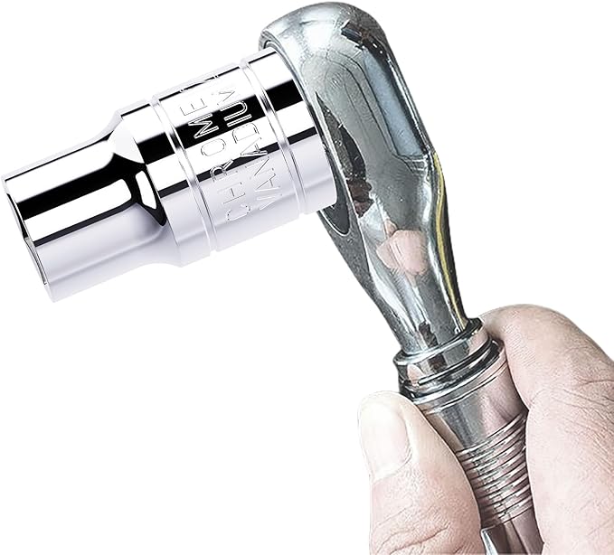 12mm Shallow Socket, 1/2 Inch Drive, 6-Point, Metric, Heat Treated CR-V Steel Short Sockets, Full Polishing, 1.5 Inch Length