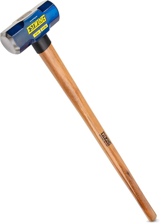Estwing 8-Pound Hard Face Sledge Hammer - 36-Inch Hickory Handle, Ergonomic Grip, Durable Construction for Demolition & Stake Driving