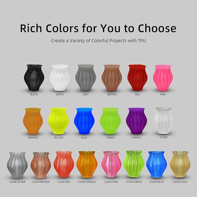 Geeetech TPU Filament 1.75mm, Shore 95A ??Flexible 3D Printer Filament with High Elasticity, 1KG (2.2lbs) Spool, Dimensional Accuracy 짹0.03mm, Fits Most FDM Printers (White)