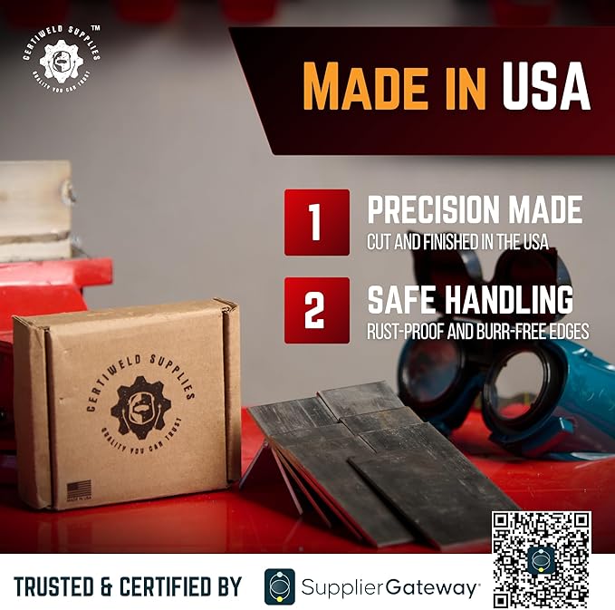 Welding Coupons 20 pack, 2 x 4 x 1/8" Mild Steel Welding Kit, Welding Practice for MIG TIG Gas Arc Stick and Wirefeed