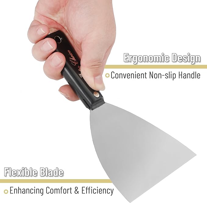 Bates- Putty Knife, 5 Inch, Carbon Steel, Flexible, Metal Scraper, Drywall Spackle Knife, Metal Paint Scraper Tool, Putty Knife Scraper, Wall Scraper, Metal Putty Knife, Drywall Putty Knife