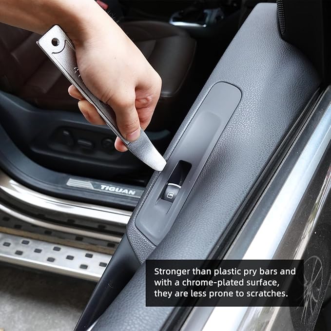 4140 Pry Tool, Pry Bar Trim Removal Tool, Pry Tool, Pocket Pry Bar, Car Trim Removal Tool Kit, Trim Removal Tool Kit, Panel Removal Interior Trim Removal Kit, Automotive Tools(2 pcs)