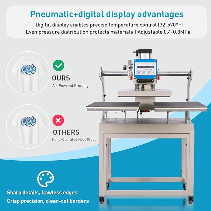 16?쓝24??Commercial Heat Press Machine, Up Sliding, for T-Shirts Garments Bag Textile Curtain, Digital Industrial Sublimation Printer for Sublimation Vinyl Heat Transfer Projects