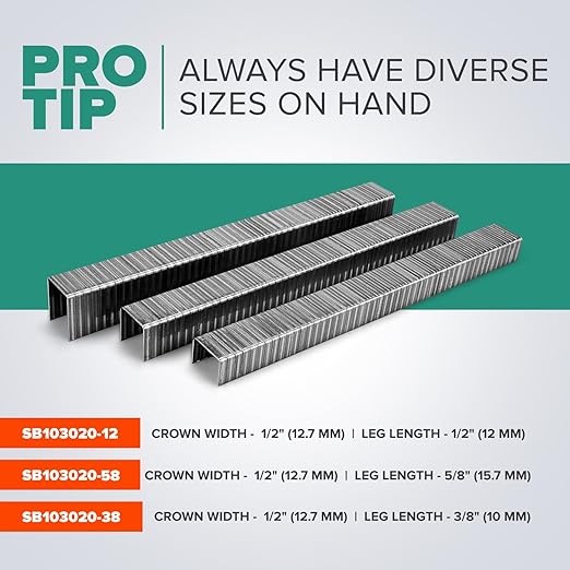 IDL Packaging Heavy Duty Staples for Pneumatic Stapling Plier SP50-10B-A - 1/2" x 5/8" x 0.128" High-Tensile Stainless Steel (1 Box, 2500 pcs) for Industrial Stapler
