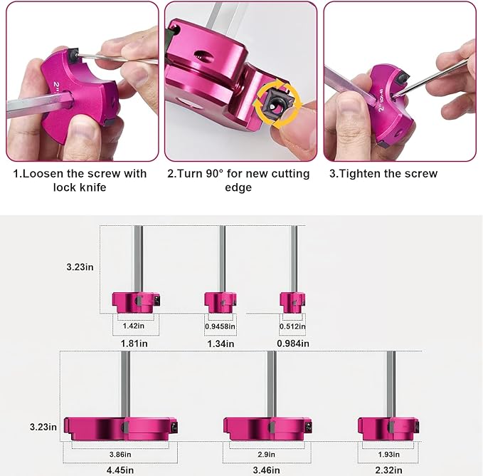6Pcs Triple Blade PVC Pipe Reamer Kit 3 Blades Pipe Fitting Saver Tool for Plumbing with Triple Blade & 1/4-Inch Hex Shaft for PVC SCH40 ABS CPVC (3/4", 1", 1-1/2", 2", 3", 4") Plastic Fitting Reamer