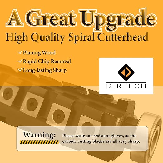 Spiral Cutterhead for DeWalt Planer DW735 DW735X Thickness Planer 13 Inch Spiral Cutter Head with Reversible Carbide Inserts Woodworking Helical Cutter Head