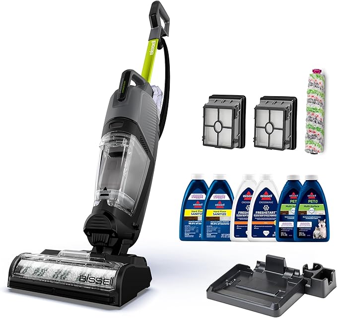 BISSELL짰 CrossWave짰 HydroSteam??Deluxe Wet Dry Vac, Multi-Purpose Vacuum, Wash, and Steam, Formula Included, Green, 3515G