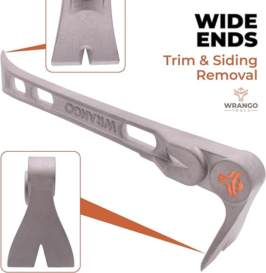 Wrango Tools 9.5" Titanium Molding Bar for Trim and Siding Removal - Double-Wide Ends - 45% Lighter Than Steel - Side Nail Puller -Tools for Home Improvement, Construction & Demolition
