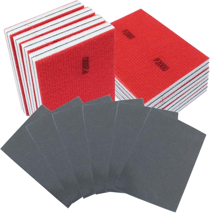 20Pcs 2000 Grit Sanding Sponge, 4" x 3" Soft and Cozy Sponge Wet Dry Sandpaper, Ultra Fine Grit Sanding Sponge for Smooth Finishing