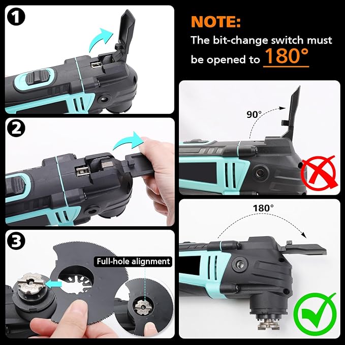 3.2째 Oscillating Multi-Tool Kit with Quick-Change & 6-Speed | 2.5A Motor for Smooth Cutting, Sanding, Scraping | Low Vibration & 17pc All-in-One Kit