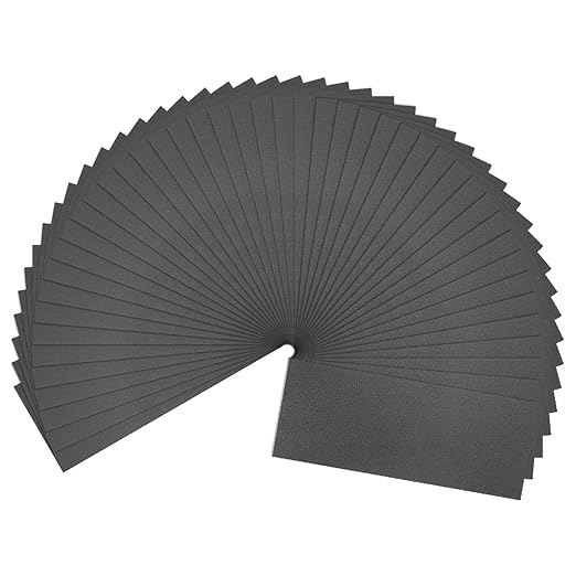 HARFINGTON 45pcs Sandpaper 600 Grit 9 x 3.6 Inch Waterproof Backing Silicon Carbide Abrasive Wet Dry Sanding Sheets for Wood Finishing, Metal Sanding, Automotive Polishing