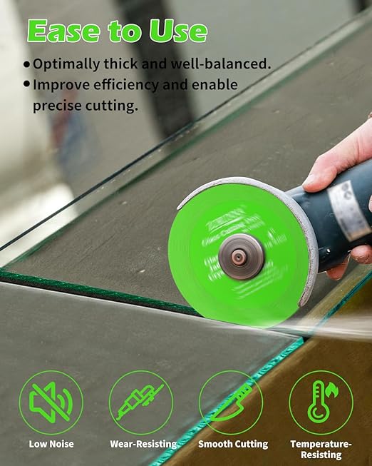10 Pack Glass Cutting Disc for Angle Grinder, 4" X 7/8" Tile Diamond Cutting Disc, Ultra-Thin Glass Cutter Blade for Cutting and Grinding Jade, Crystal, Tile, Ceramic.