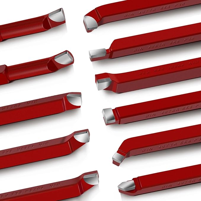 11 Pc 5/16" Carbide Tip Tipped Cutter Tool,Metal Lathe Cutting Tools,Lathe Tools Metal Cutting for Metal Lathe Turning, Boring, and Chamfering