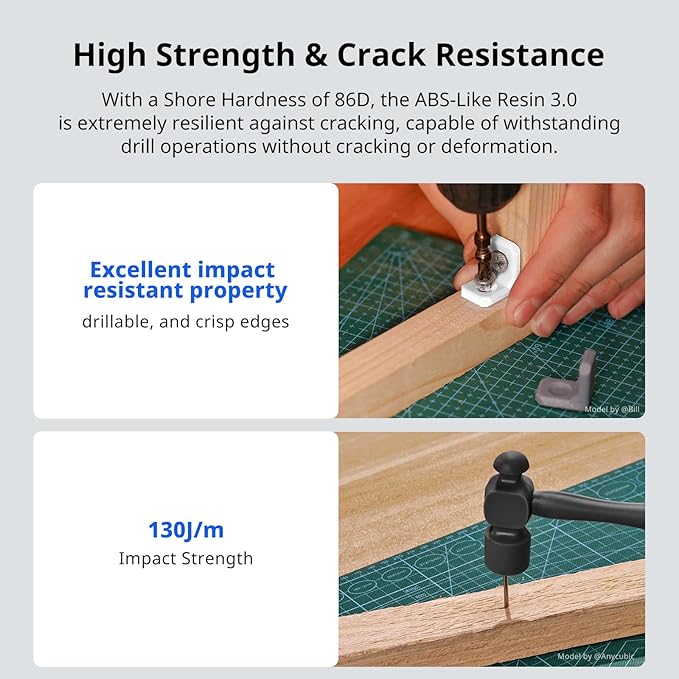 ANYCUBIC ABS-Like Resin 3.0, Upgraded 14K 3D Printer Resin with Enhanced Strength and Toughness, High Precision, Low Odor, Wide Compatibility for All LCD Resin 3D Printers (Beige, 1kg)