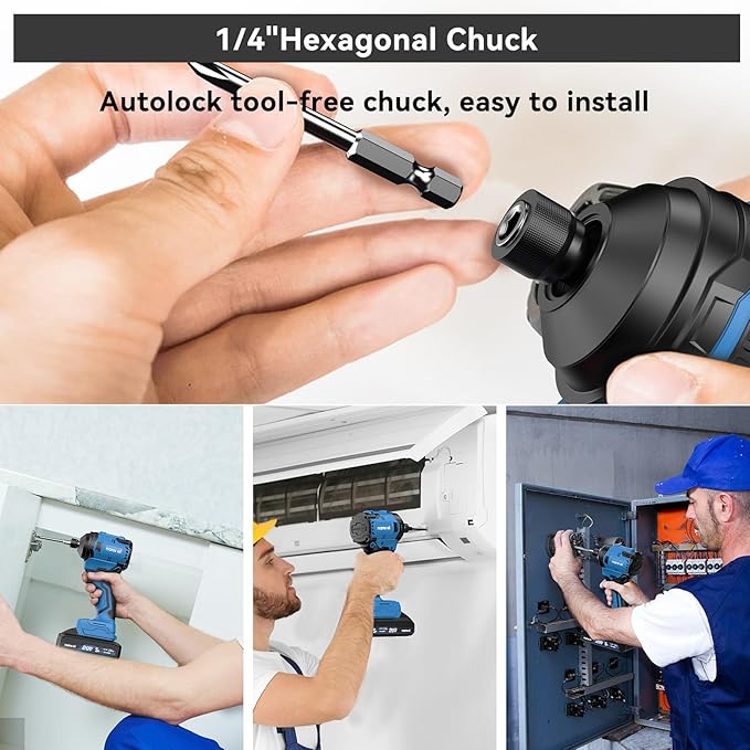 NANWEI Brushless Impact Driver竊똂ompatible with Makita 18V Battery竊?100 In-lbs (240N쨌m) Max Torque, 1/4" Hex Shank, and Bit Set ??Ideal for Heavy-Duty Home Improvement and DIY Projects (Tool Only)
