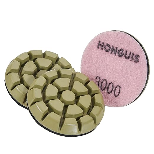 3 inch *10mm Concrete Diamond Sanding Discs,Grit 3000 Set of 3,Resin Polishing Pucks,for Concrete Floor Grinder,Grit 3000