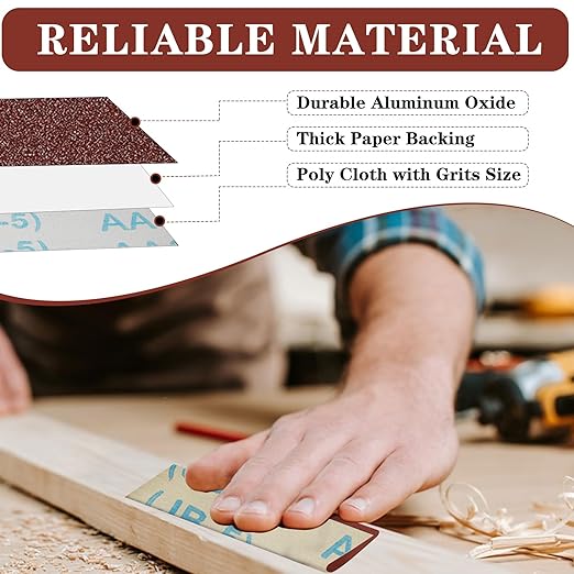 Emery Cloth Roll, 1" x 20 Feet Continuous Sandpaper Roll, 80/150/240/320/400/600 Grit Sand Paper Assortment Pack for Wood Metal Sanding and Polishing