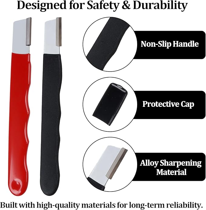 2 Pack Pocket Sized Garden Tool Blade Sharpener Sharpening Tool for Pruners, Shears, Knives, Axes Portable & Easy to Use for Gardening, Camping, Outdoors