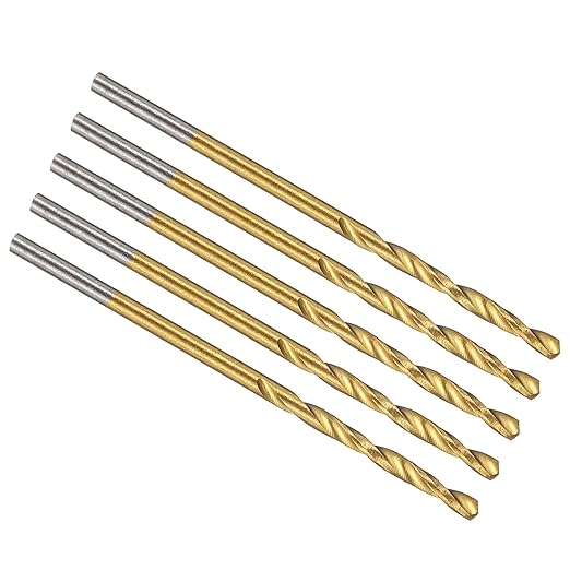 PATIKIL 1.6mm Drill Bit, M42 8% Cobalt High-Speed Steel Jobber Straight Shank 135° Titanium Nitride (TiN) Coated for Hard Metal Stainless Steel - 5 Pack