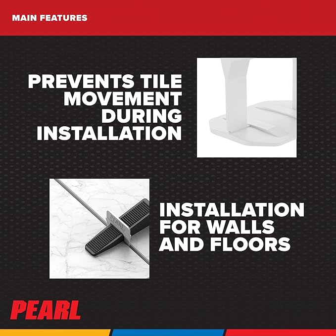 PEARL ABRASIVE CO. Leveling System Bag of 250, White, 1/32"
