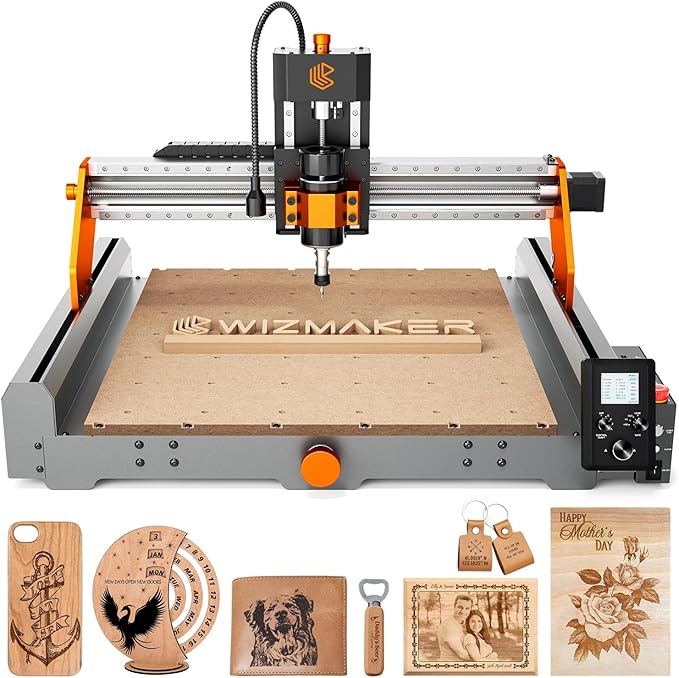Artsian 01 CNC Router Machine 300W Spindle Power, 0.01mm Precision, 4-Axis Intelligent Controller, 420횞420mm Workspace, Aluminum, Brass, Wood, Plastic, PCB Professional Desktop CNC Engraver