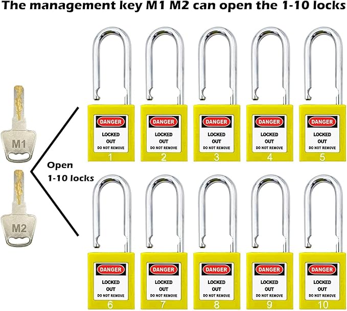 Lockout Tagout Locks, Safety Padlocks, Loto Keyed Differently Lock Out Tag Out Device Plastic with Lockout TagOut Tags