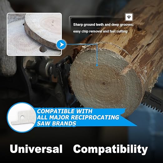 9 inch Wood Pruning Saw Blades, 3Pcs Japanese Teeth Reciprocating Saw Blade 5TPI for Tree Trimming, Wood Cutting with Storage Box