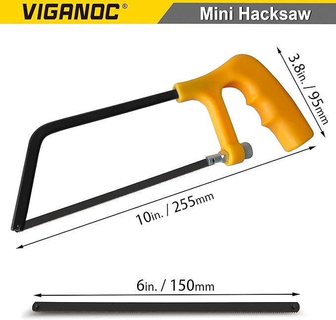 6-inch Mini Hacksaw Frame- 150 mm Cutting Hand Saw with Bi-metal Blade