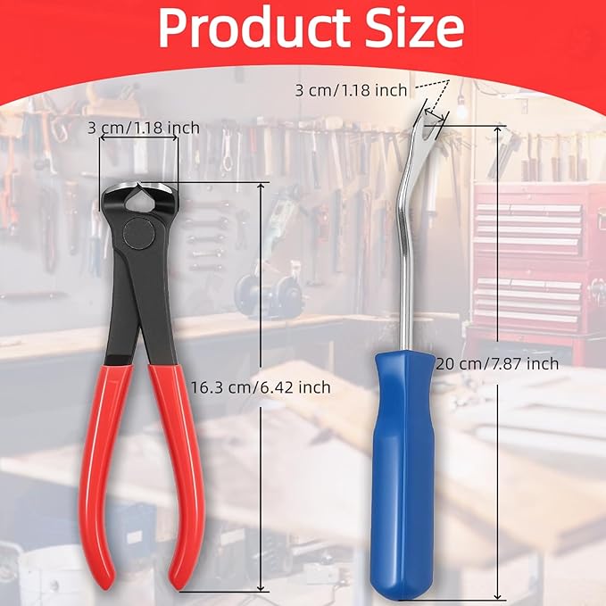 4 Pcs Staple & Nail Puller Tool Kit ??Upholstery Staple Remover, Tack Lifter, Nail Puller Pliers & Fastener Remover for Furniture, Floor, Wall, Wood, Car, Photo Frame