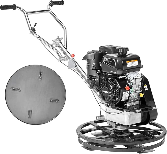 VEVOR Power Trowel, 24??Walk-Behind Cement Trowel with Float Pan, 6HP Gas-Powered Smooth Concrete Surface Finisher, Heavy Duty Commercial Screed Concrete Cement with Finishing Blade