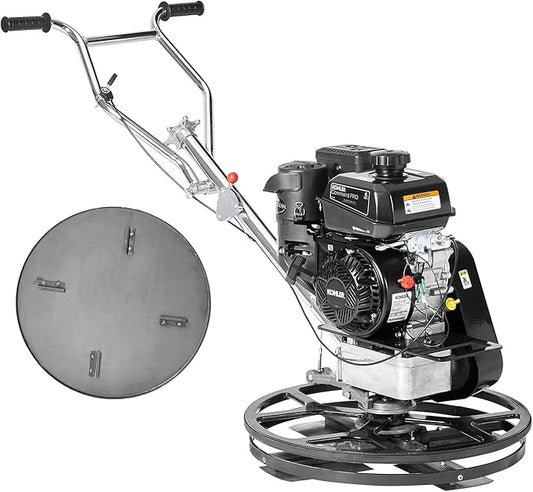 VEVOR Power Trowel, 24??Walk-Behind Cement Trowel with Float Pan, 6HP Gas-Powered Smooth Concrete Surface Finisher, Heavy Duty Commercial Screed Concrete Cement with Finishing Blade