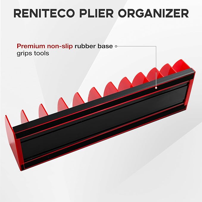 2-Pack Plier Organizer Rack, Pliers Holder with Non-Slip Rubber Base and Adjustable Dividers, 22-Slot Tool Box Organizer, Cutter Organizers, Tool Drawer Organizer(Pliers Not Included)